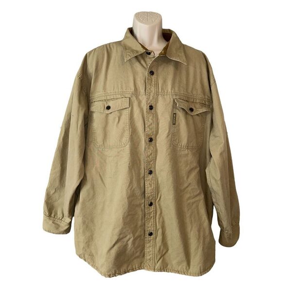 Columbia Mens Shirt Jacket Size XXL Brown Tan Fleece Lined - Picture 3 of 13